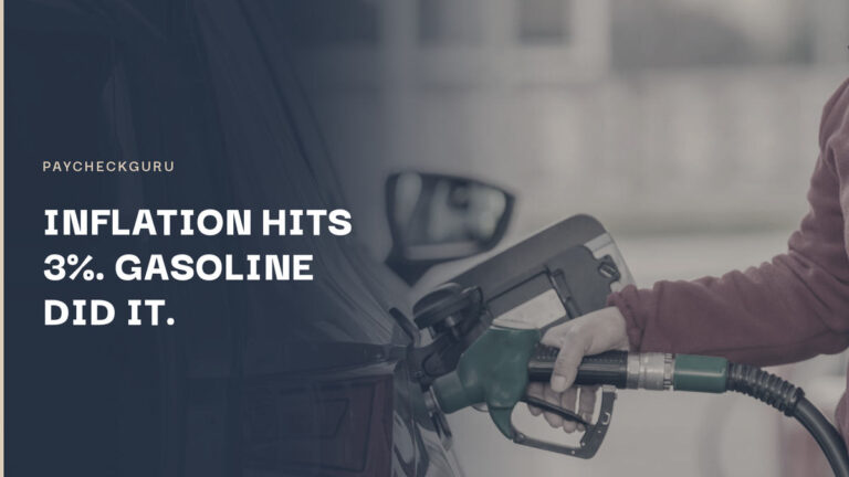 A person in a red jacket refuelling a car at a gas station, illustrating how rising gasoline prices pushed July 2026 inflation to 3 percent