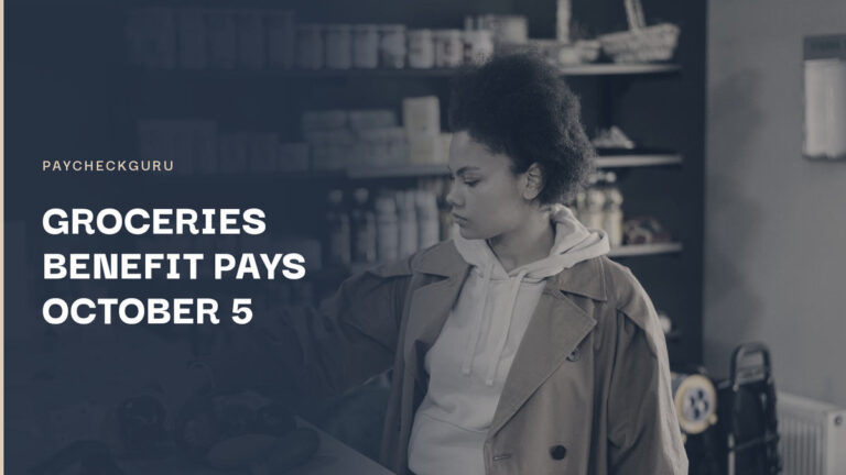 Woman placing produce on the counter of a small grocery shop, illustrating the October 2026 Canada Groceries and Essentials Benefit payment