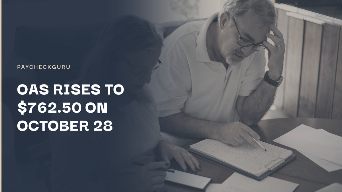 Older couple reviewing a ledger and using a calculator at their kitchen table, illustrating the October 2026 Old Age Security increase